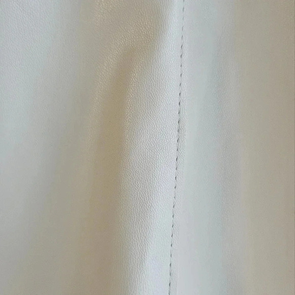 ONE 5 ONE Leather Ivory Skirt A line Stitched size XL - Picture 8 of 13